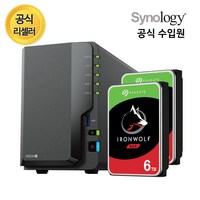 시놀로지 나스 정품 DS224+ NAS 2베이 씨게이트 아이언울프 6TB x 2 HDD 패키지