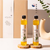 [농부플러스 선물세트] 국산 냉압착 생들기름 저온착유 들기름 참기름 2병 선물세트 200ml (교차선택가능), 2ml, 1개