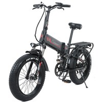 스마트 전기 자전거 Randride YX20 산악 접이식 1000W 48 17A 이동식 배터리20 X4.0 팻 타이어 용 스노우 ebike, 53cm (175cm-180cm), 01 YX20