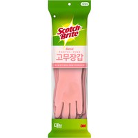 스카치브라이트 베이직 고무장갑 5개입 파스텔핑크 대(L) 1세트