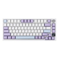 Ajazz AK820 Pro 75% 가스켓 마운트 블루투스 5.1/2.4G 무선 & 타입-C 유무선 기계식 키보드, White Purple, Ajazz Gift Switch