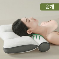 Sherrich 편한 거북목베개 숙면베개 올디스크베개, 그레이*2, 2개