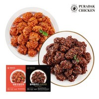 푸라닭 [푸라닭] 달콤순살강정 500g 1팩+블랙알리오 1팩 (2마리분량), 1