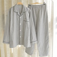 남성 빅사이즈 잠옷세트 모음(XL~4XL) 순면 린넨 체크 스트라이프 파자마 홈웨어