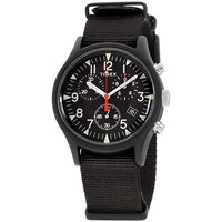 Timex 남성용 MK1 알루미늄 크로노그래프 40 mm 아날로그 쿼츠 나일론 스트랩 크로노 블랙.