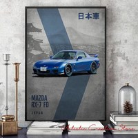 일본 춘화 그림 이자카야 게이샤 일본 자동차 포스터 혼다 S2000 JDM 마즈다 RX7 닛산 200SX S13 아트 캔버, 05 5_08 60X90cm Unframed