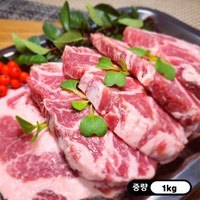 이베리코 부위별 대용량(꽃목살1kg 항정살1kg 갈비살1kg 듀록삼겹살2kg), 이베리코 꽃목살15mm(1kg), 1개