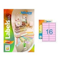 [올바른] 칼라라벨 연분홍 (레이저 잉크젯공용) -16칸(2X8), 50매, AL016PP, 50매