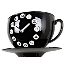 키다리 커피잔 시계, 블랙