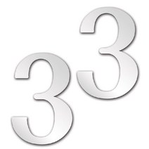 핸드팩토리 문자 3 아크릴 미러 클래식 포인트스티커 2개, 은색