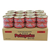뿌쿠뿌쿠 고양이캔, 참치+치킨 혼합맛, 24개입