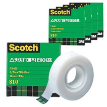 3M 매직 테이프 리필 12mm x 18m, 혼합 색상, 5개입