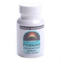 소스내츄럴스 피크노제놀 및 포도 씨 추출물 100mg 타블렛, 30개입, 1개