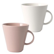 보울보울 어반데일리 머그 300 ml, 화이트, 핑크, 2개