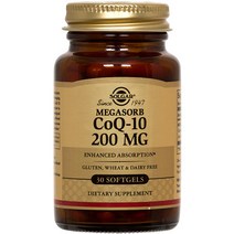 솔가 메가솔브 CoQ-10 200mg 글루텐 프리 무설탕 소프트젤, 30개입, 1개