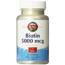 Kal 비오틴 5000mcg SR 타블렛, 60개입, 1개