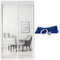 알뜨리 EVA 방풍비닐 현관 방문 투명 + 양면테이프 + 압정핀 + 상단레이스, 화이트