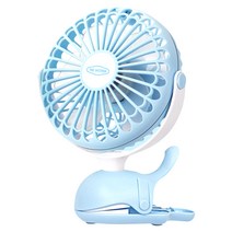 더마더 USB 충전식 유모차 고래 선풍기, 블루, 1개