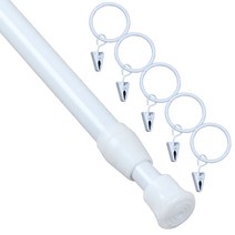 13 mm 스프링 압축봉 4호 70~120 cm + 집게링 5p 세트, 화이트, 1세트