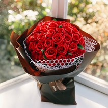 아스파시아 비누꽃 아델라 50송이 꽃다발, 레드
