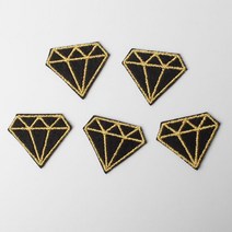 패션포인트 다이아몬드 미니 자수 와펜 34 x 29 mm, 혼합색상, 5개