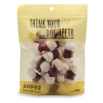 더주스 Think your dog teeth 딩고 소가죽 강아지 껌 소 15p, 오리우유껌, 1개