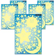 야광별 스티커 5개, 해와별과달