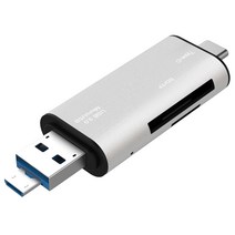 크레앙 5in1 USB 타입 C OTG 카드 리더기, CREOTG5IN1-SV, 실버