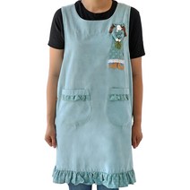 하늬통상 소녀인형 대형 앞치마, 블루, 1개