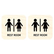모두의팩토리 자작나무 미니 정사각형 도어사인 2p, 01.REST ROOM
