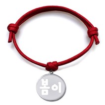 펫츠룩 굿모닝 레드 반려동물 목걸이 S + 메탈원형 팬던트 S, 실버(봄이), 1개