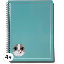 우키우키 고양이 캐릭터 노트 라지, 노르웨이숲, 4개