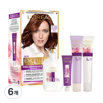 로레알파리 엑셀랑스 듀오크림 염모제, 5.35호 구리빛 자연 갈색, 6개, 96g