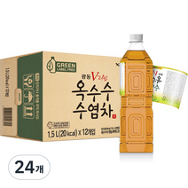 광동제약 옥수수 수염차 무라벨 그린, 1.5L, 24개