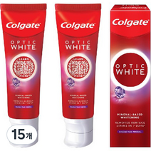 콜게이트 옵틱화이트 다즐링 화이트 치약, 100g, 15개