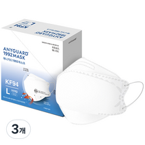 애니가드 뉴황사 방역용 마스크 대형 KF94, 50개입, 3개, 화이트