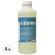 허브크린 오물분해제 하수구 배수구 세정제 머리카락 냄새 분해, 1L, 4개