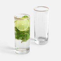 니코트 gold crystal 심플글라스 컵 L 355ml, 혼합 색상, 2개