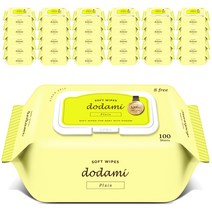 도담이 저자극 소프트 플레인 유아 물티슈 캡형, 100매, 50팩