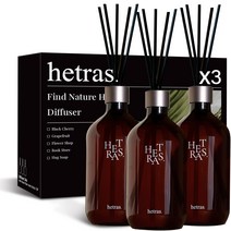 헤트라스 프리미엄 대용량 디퓨저 선물세트, 블랙 체리, 500ml, 3개