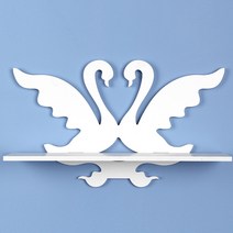 페어링 스완모양 벽걸이 선반, 화이트