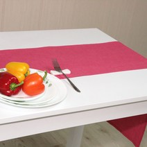 나산데코 웰빙린넨 러너 러그, R23 루비 빨강 ruby red, 150 x 28cm
