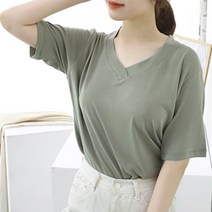 팡팡샵 소프트 V넥 반소매 임부 티셔츠