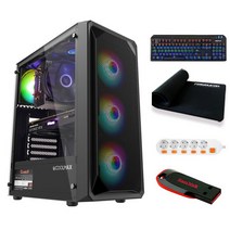 포유컴퓨터 게이밍 에디션 조립 PC 12 (라이젠5-5600X WIN10 Home RAM 16GB NVMe 500GB RTX2060) + 게이밍 기계식 키보드 + 게이밍 장패드 + 5구형 멀티탭 + USB 32GB, 기본형