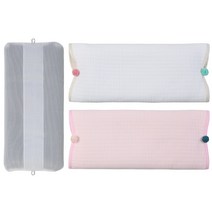 화모 숯좁쌀베개 속통 + 3중직거즈 커버 2p 세트, 아이보리, 핑크