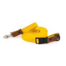 니즈더펫 강아지 순면 버클 리드줄, 옐로우