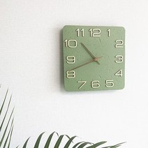 안나 스톤 사각 벽시계, 그린