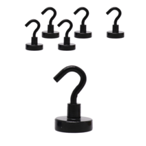 리빙홈디테일 초강력 컬러 고리자석 25mm, 블랙, 6개