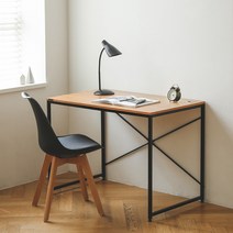 샤바스 스칸디나 멀티테이블 1000, 티크판넬 + 블랙프레임, 부품캡(랜덤발송)