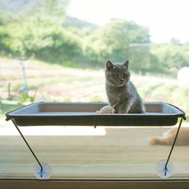 스윙펫 고양이 윈도우 창문 해먹 특대형 초강력 흡착식, 블랙(프레임) + 그레이(상판)